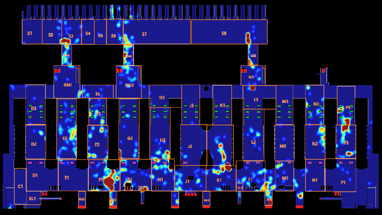 Crowd density heat map